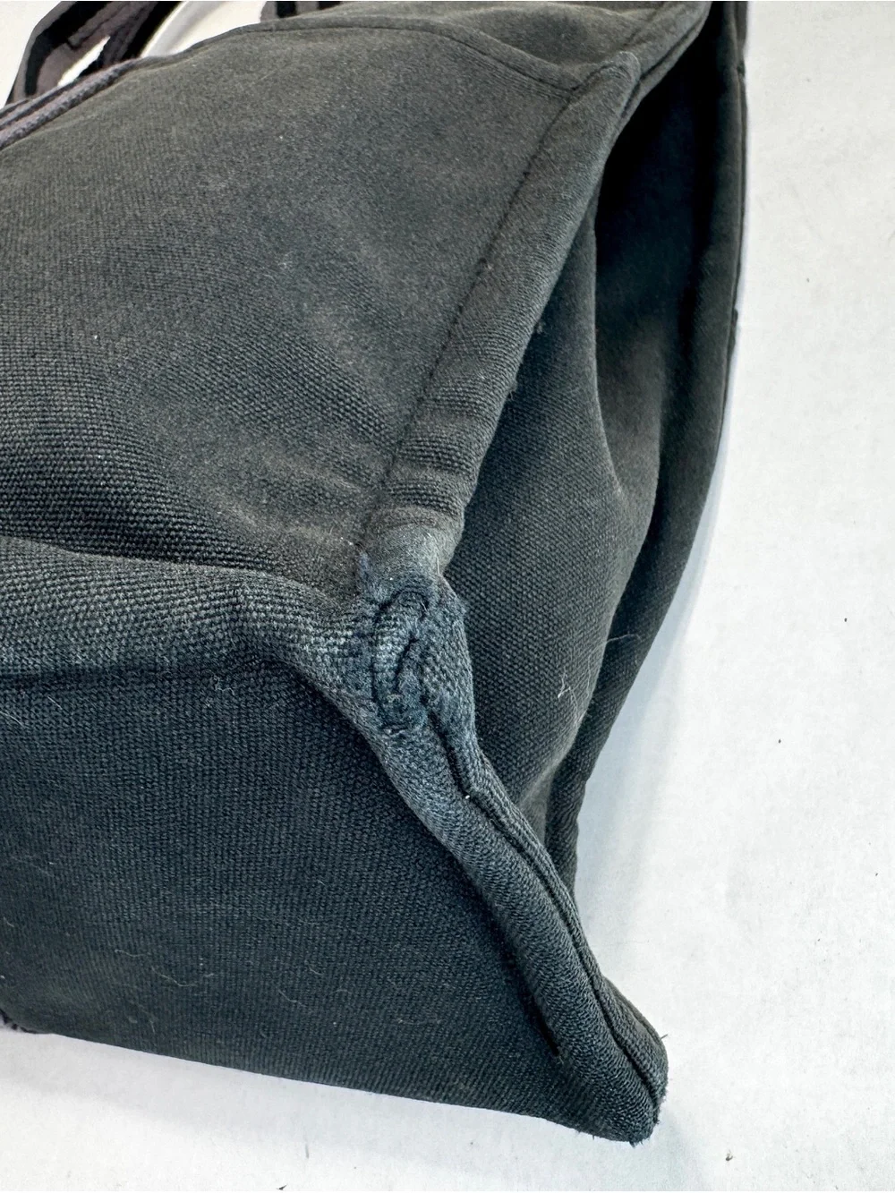 Hermès Fourre Tout MM Black Canvas Tote Gray Stripe